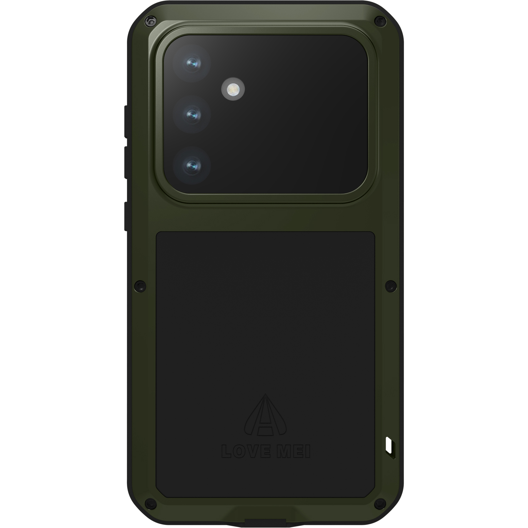 Etui Pancerne + szkło LOVE MEI Powerful do Samsung Galaxy S24 FE, zielone