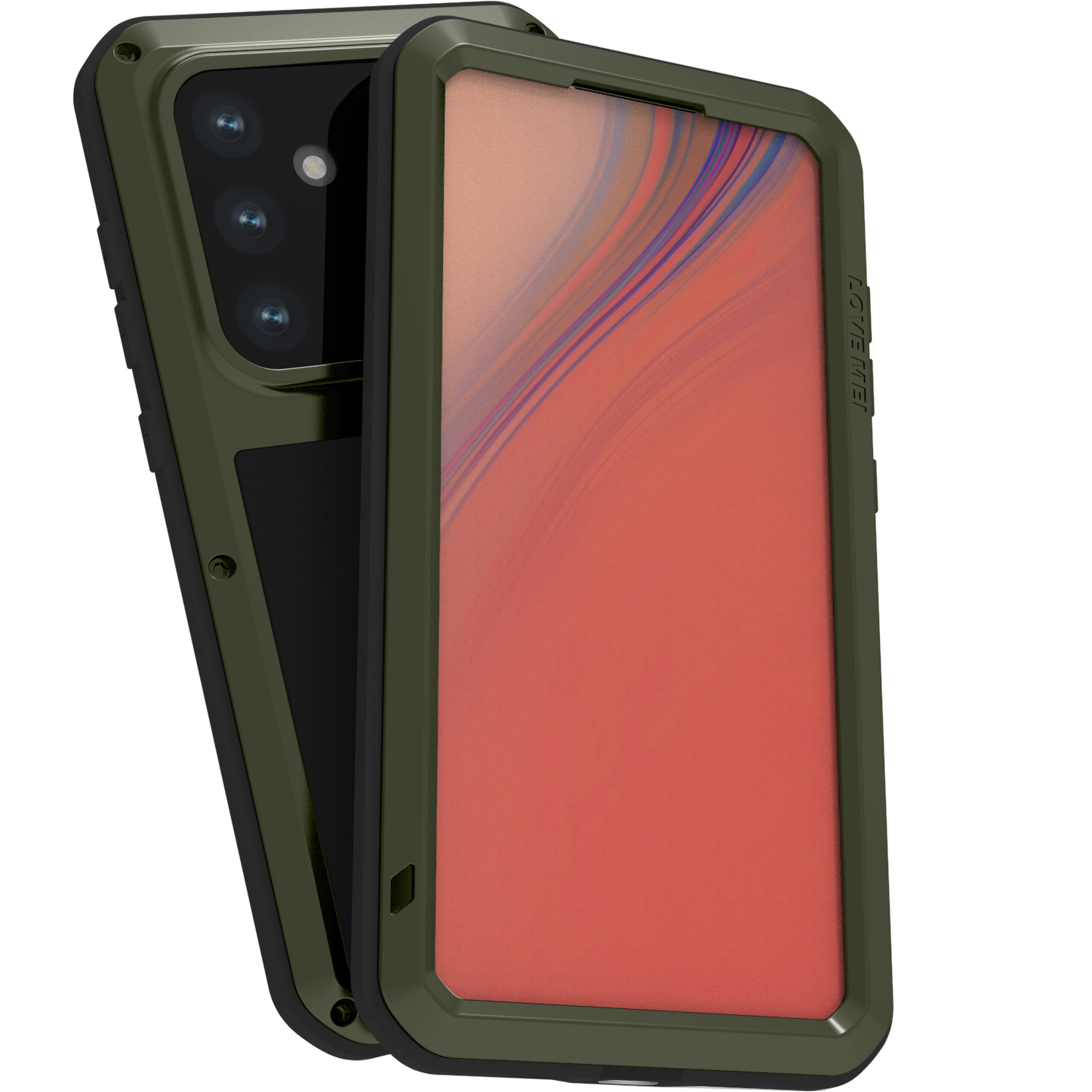 Etui Pancerne + szkło LOVE MEI Powerful do Samsung Galaxy S24 FE, zielone