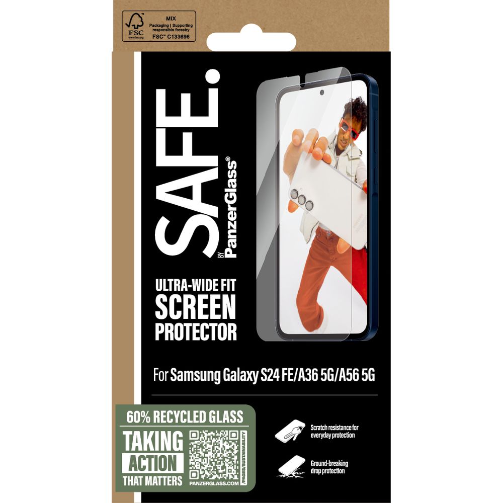 Szkło hartowane SAFE by PanzerGlass Ultra-Wide Fit do Samsung Galaxy S24 FE<br><noscript><img src=