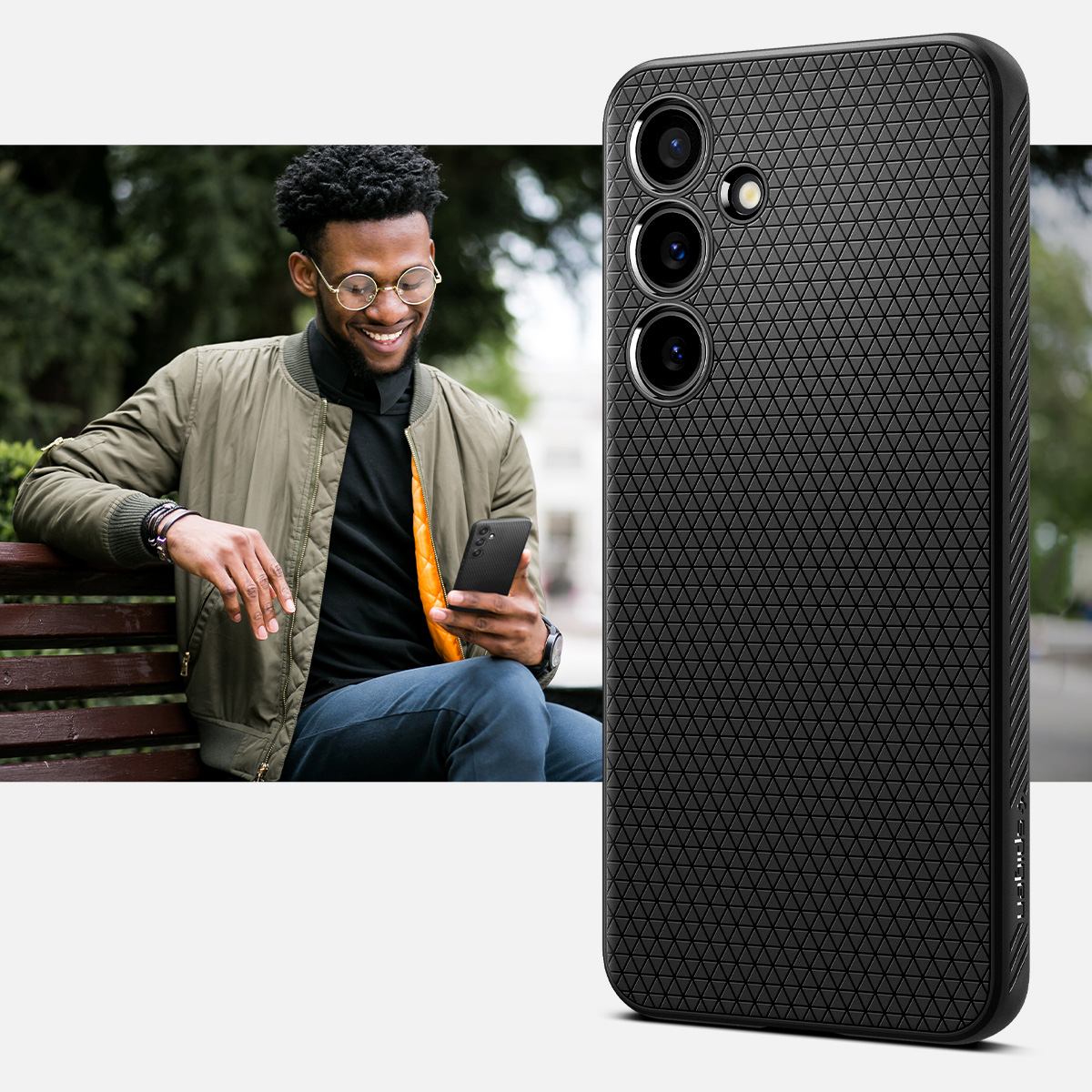 Schutzhülle Spigen Liquid Air für Galaxy S24 Plus, Schwarz