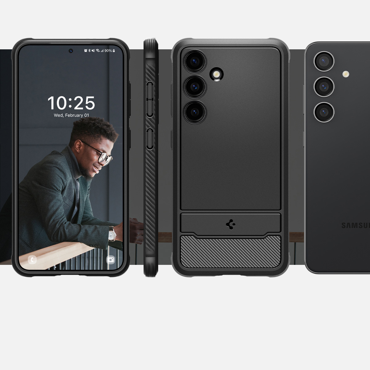 Schutzhülle Spigen Rugged Armor für Galaxy S24 Plus, Schwarz