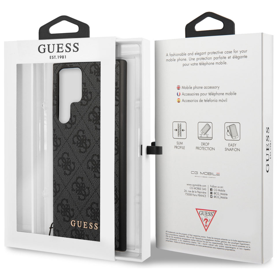 Etui Guess 4G Charms Collection do Samsung Galaxy S24 Ultra, czarne
