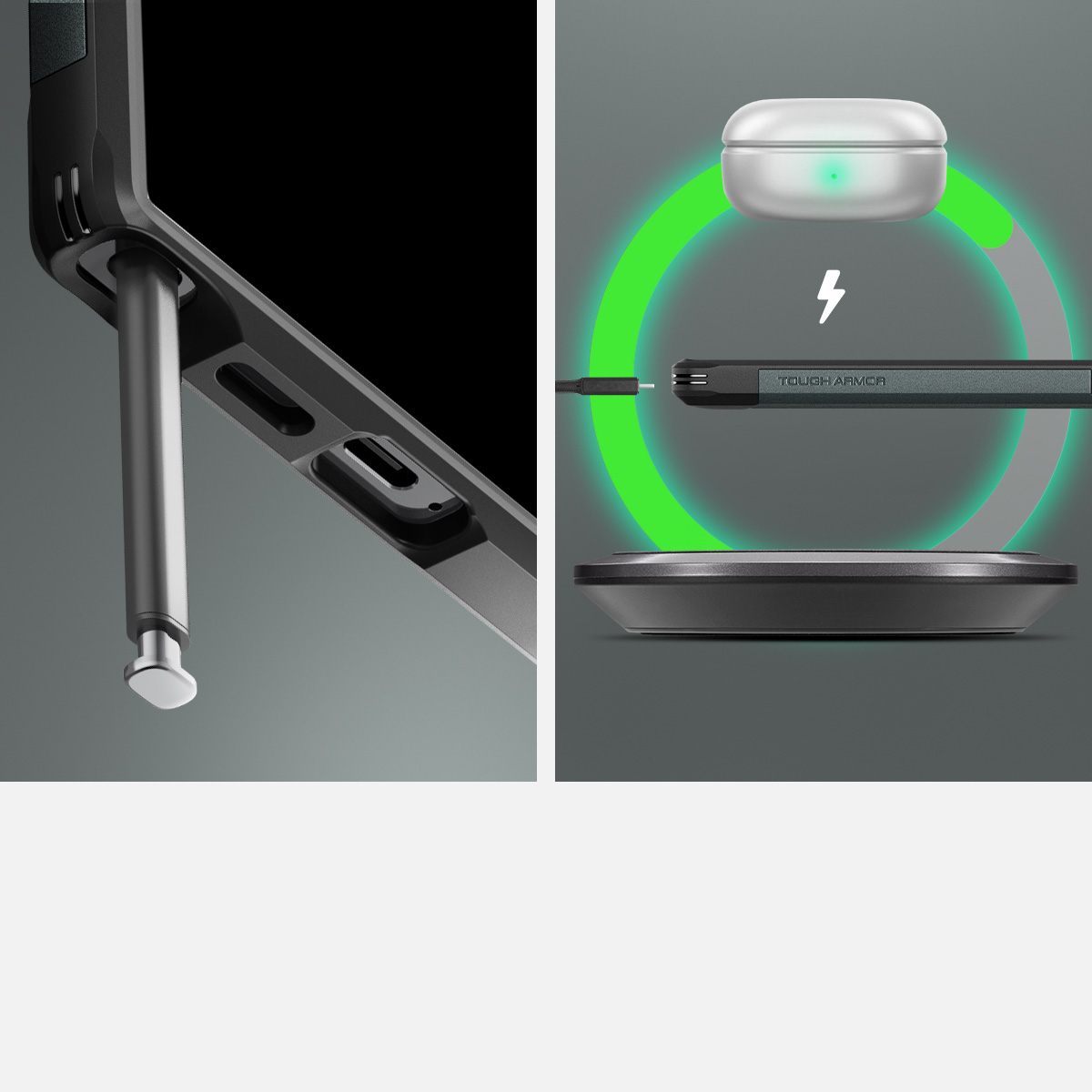 Schutzhülle für Galaxy S24 Ultra, Spigen Tough Armor, Grün