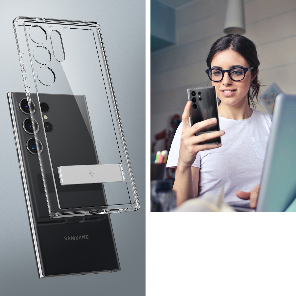 Schutzhülle Spigen Ultra Hybrid S für Galaxy S24 Ultra, Transparent