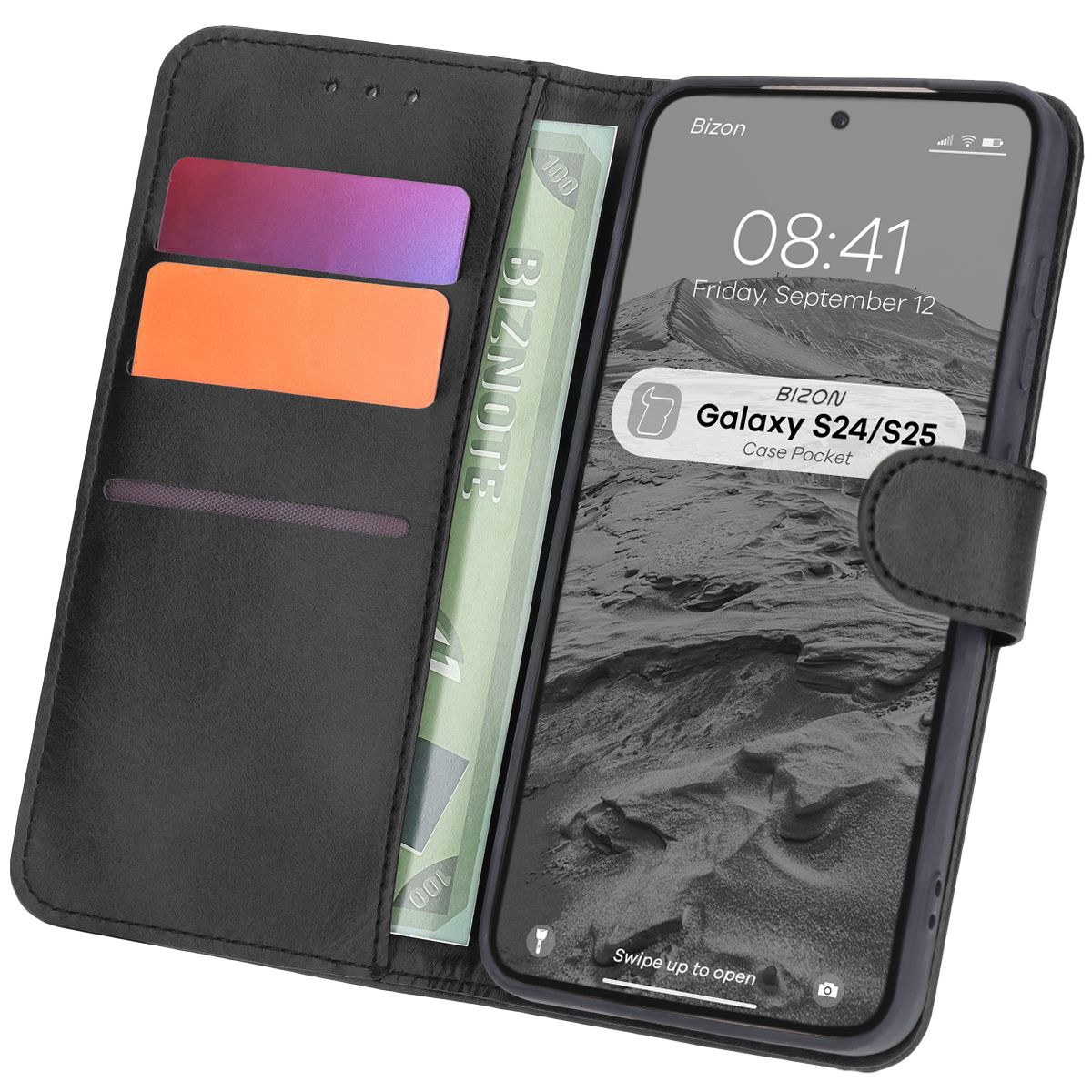 Handyhülle mit Klappe Bizon Case Pocket für Samsung Galaxy S25 / S24