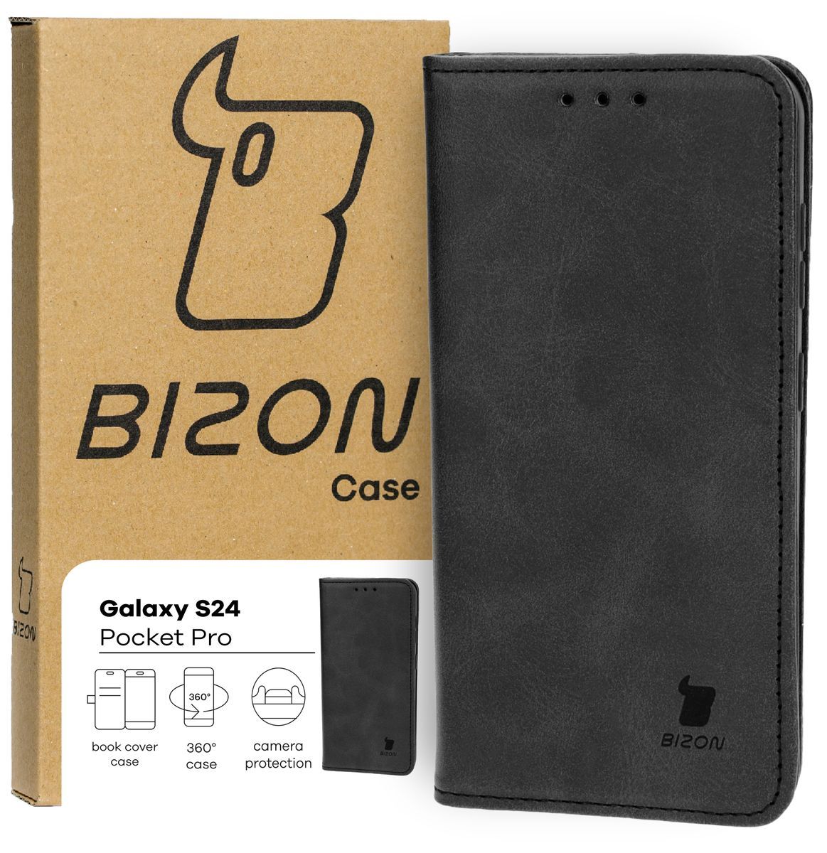 Husa cu clapă Bizon Case Pocket Pro pentru Samsung Galaxy S24