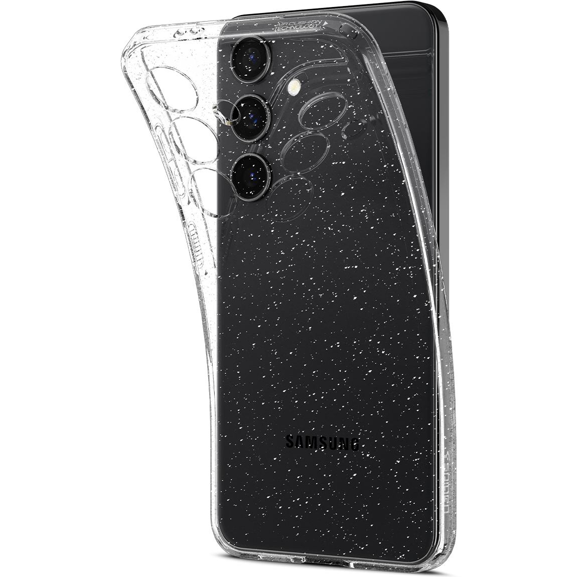 Schutzhülle Spigen Liquid Crystal Glitter für Galaxy S24, Transparent mit Glitzer