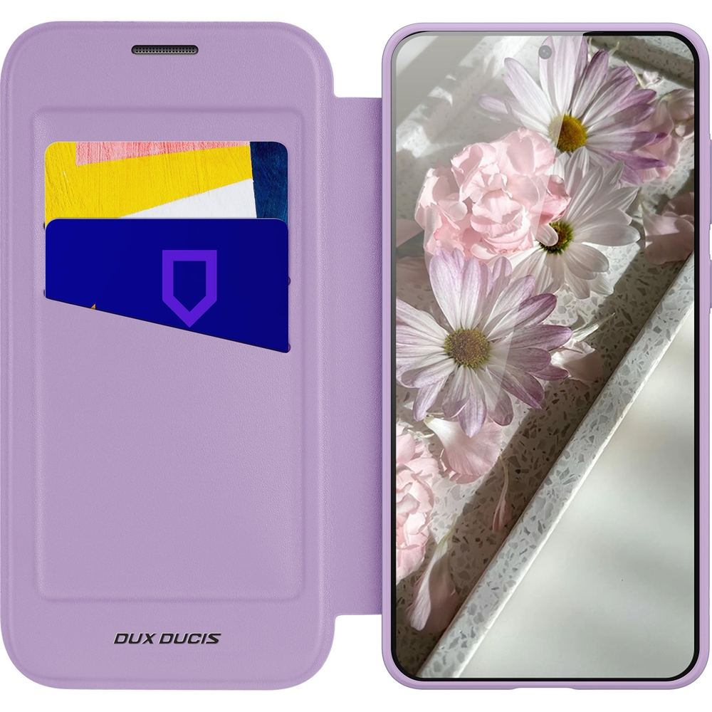 Etui z klapką, portfelowe Dux Ducis Skin X Pro do Samsung Galaxy S25 Edge, fioletowe.