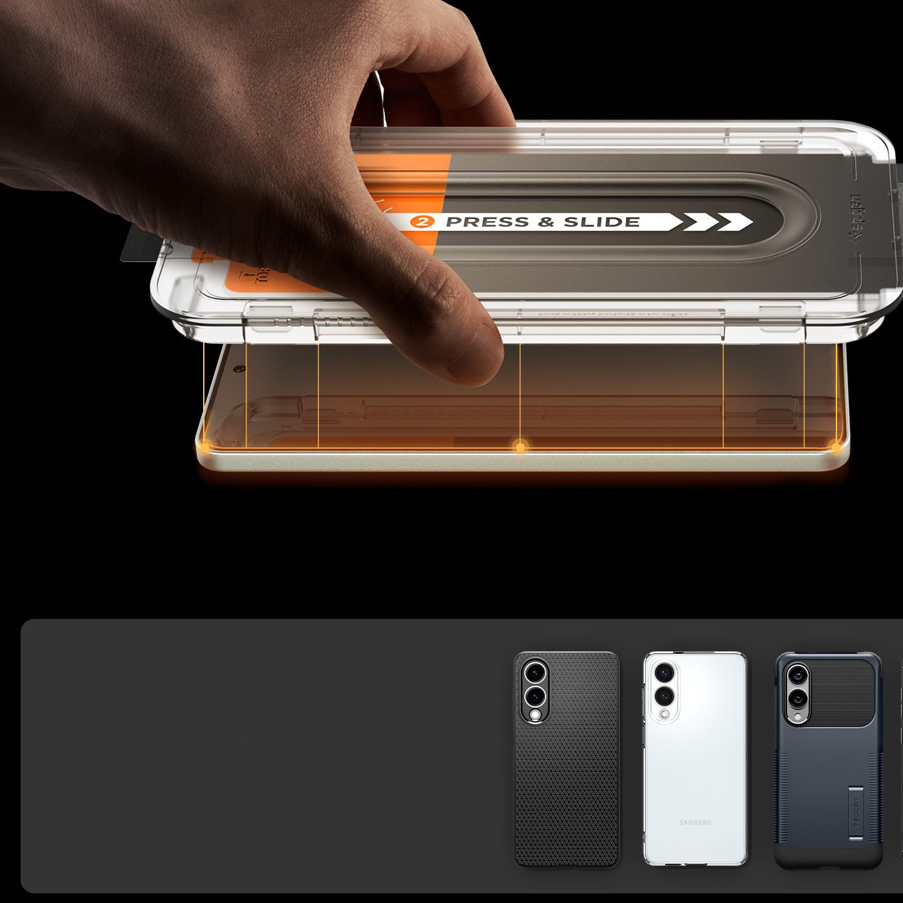 Szkło hartowane Spigen Glas.tR EZ Fit Pro 1-Pack z ramką aplikacyjną do Samsung Galaxy S25 Edge