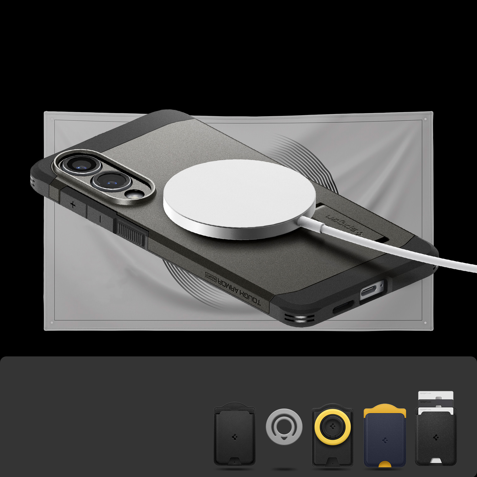 Etui Spigen Tough Armor Mag MagSafe do Samsung Galaxy S25 Edge, stalowe
