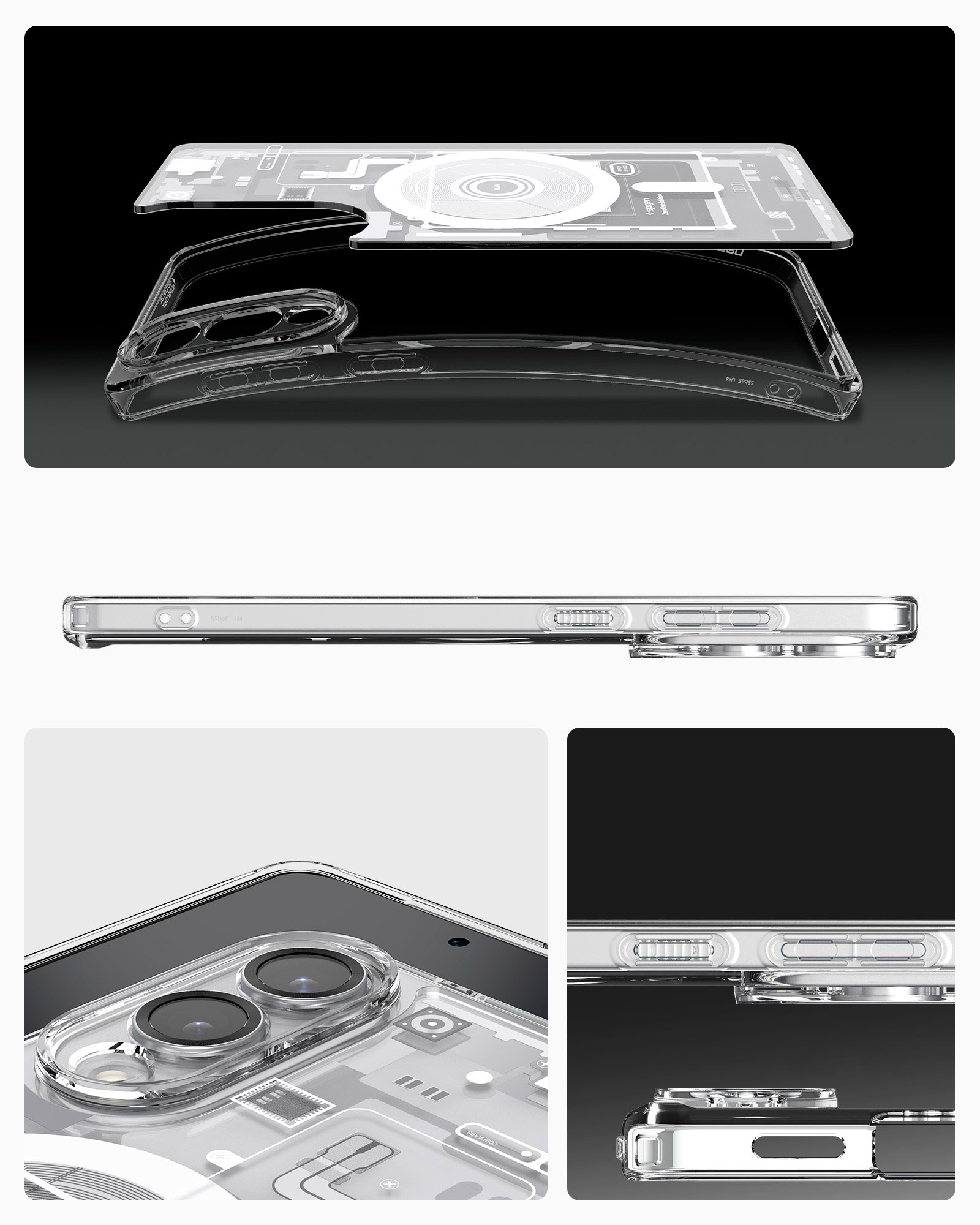 Etui Spigen Ultra Hybrid Mag z MagSafe do Samsung Galaxy S25 Edge, biało-szare (Zero One)