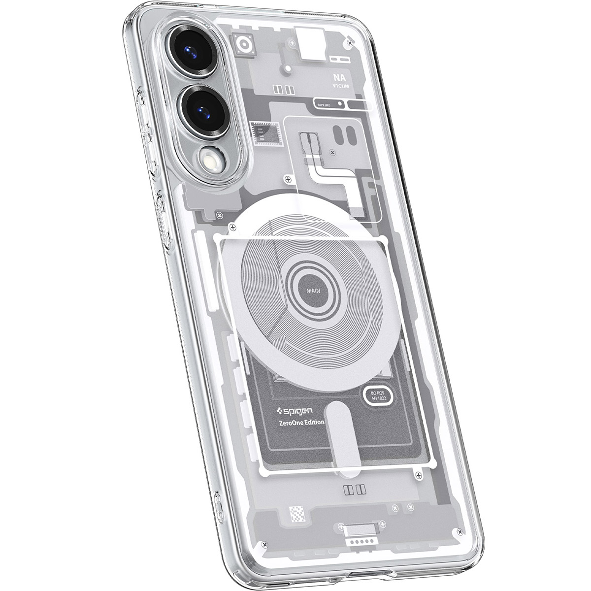 Etui Spigen Ultra Hybrid Mag z MagSafe do Samsung Galaxy S25 Edge, biało-szare (Zero One)