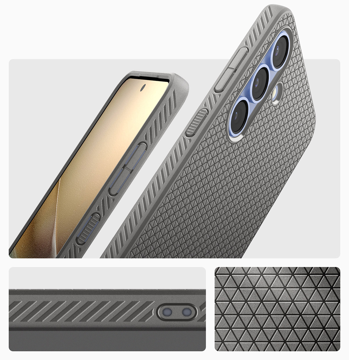 Etui Spigen Liquid Air do Samsung Galaxy S25 Plus, szare