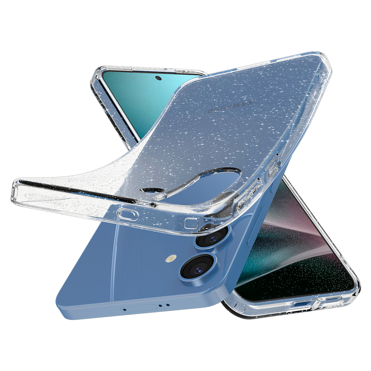 Etui Spigen Liquid Crystal Glitter do Samsung Galaxy S25 Plus, przezroczyste z brokatem