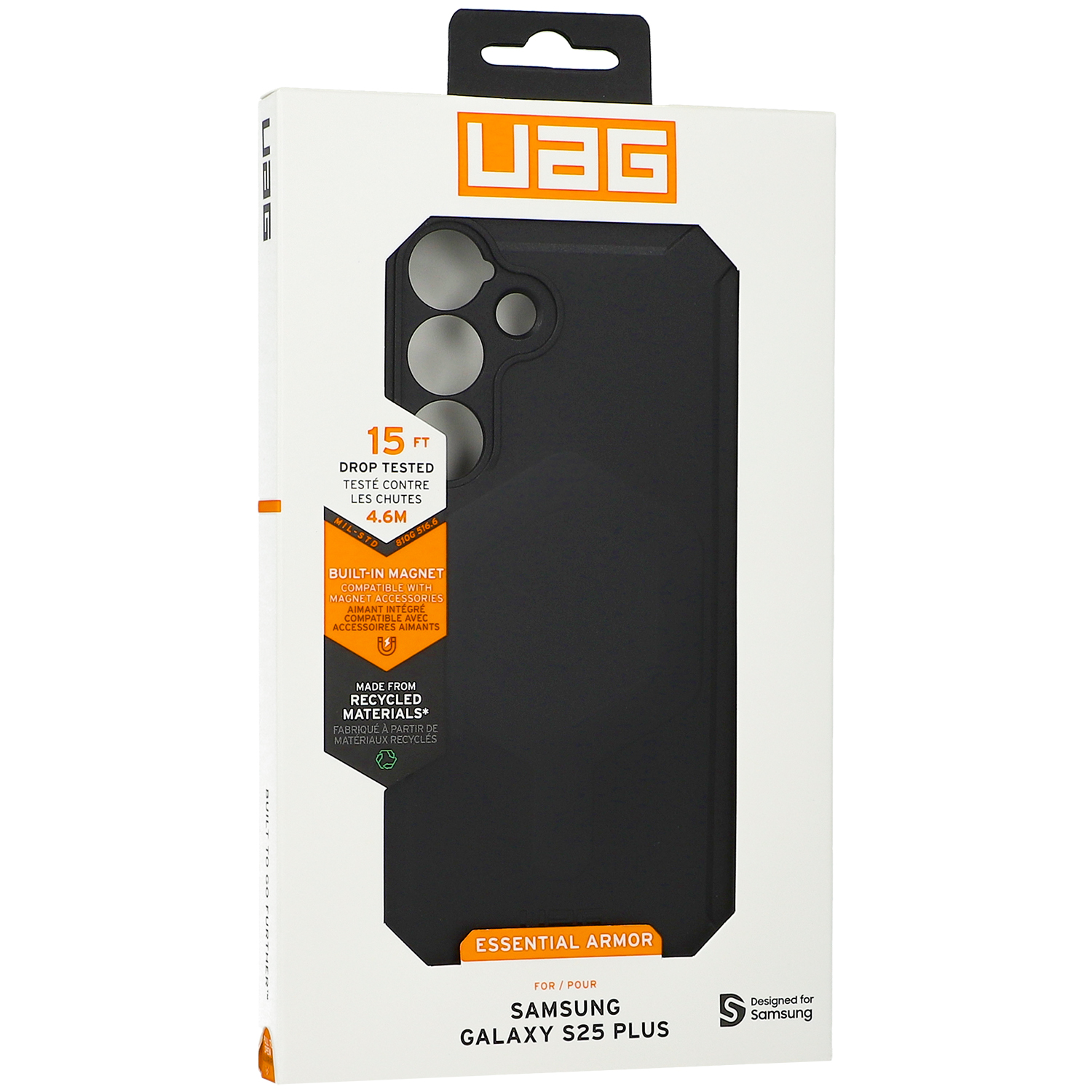 Etui pancerne Urban Armor Gear Essential Armor Magnet do Samsung Galaxy S25 Plus, czarne