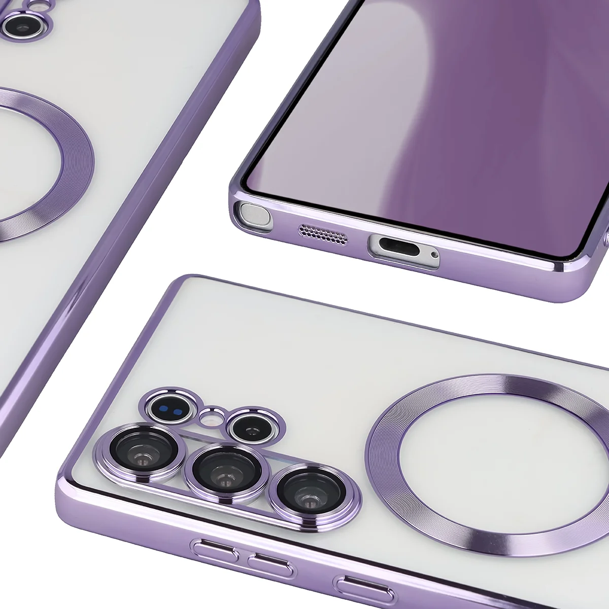 Metaliczna ramka, podniesione krawędzie i zintegrowane osłony w etui Bizon Case GuardO do Samsung Galaxy S25 Ultra