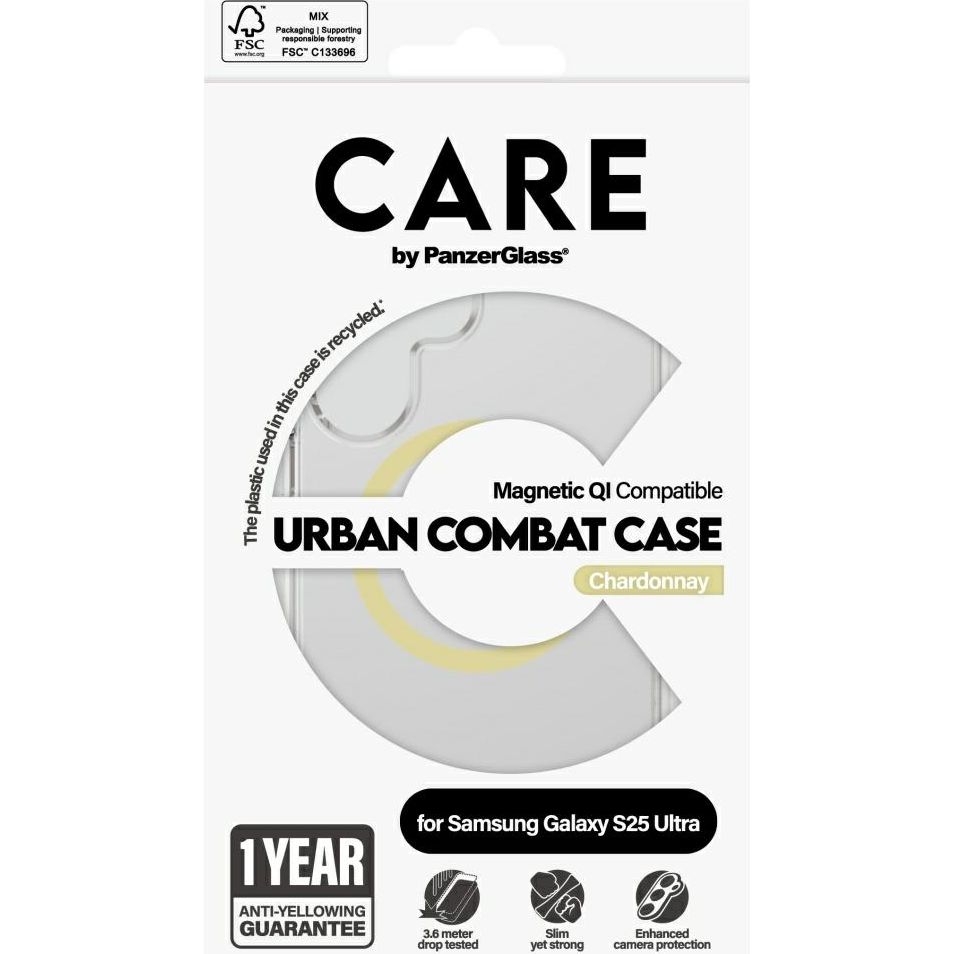 Etui CARE Flagship by PanzerGlass dla Samsung Galaxy S25 Ultra, przezroczysto-żółte