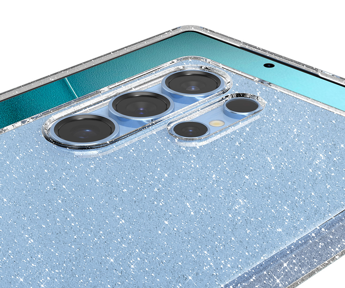 Etui Spigen Liquid Crystal Glitter do Samsung Galaxy S25 Ultra, przezroczyste z brokatem