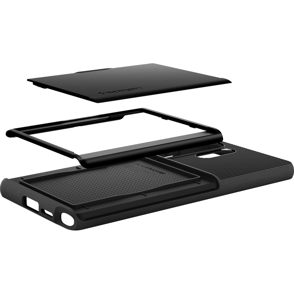 Etui ze schowkiem na karty Spigen Slim Armor CS do Samsung Galaxy S25 Ultra, czarne