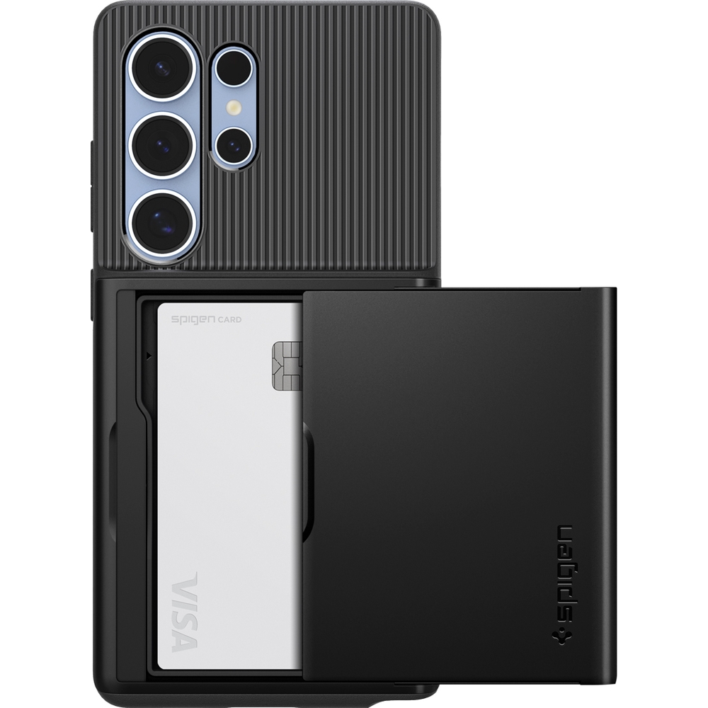 Etui ze schowkiem na karty Spigen Slim Armor CS do Samsung Galaxy S25 Ultra, czarne