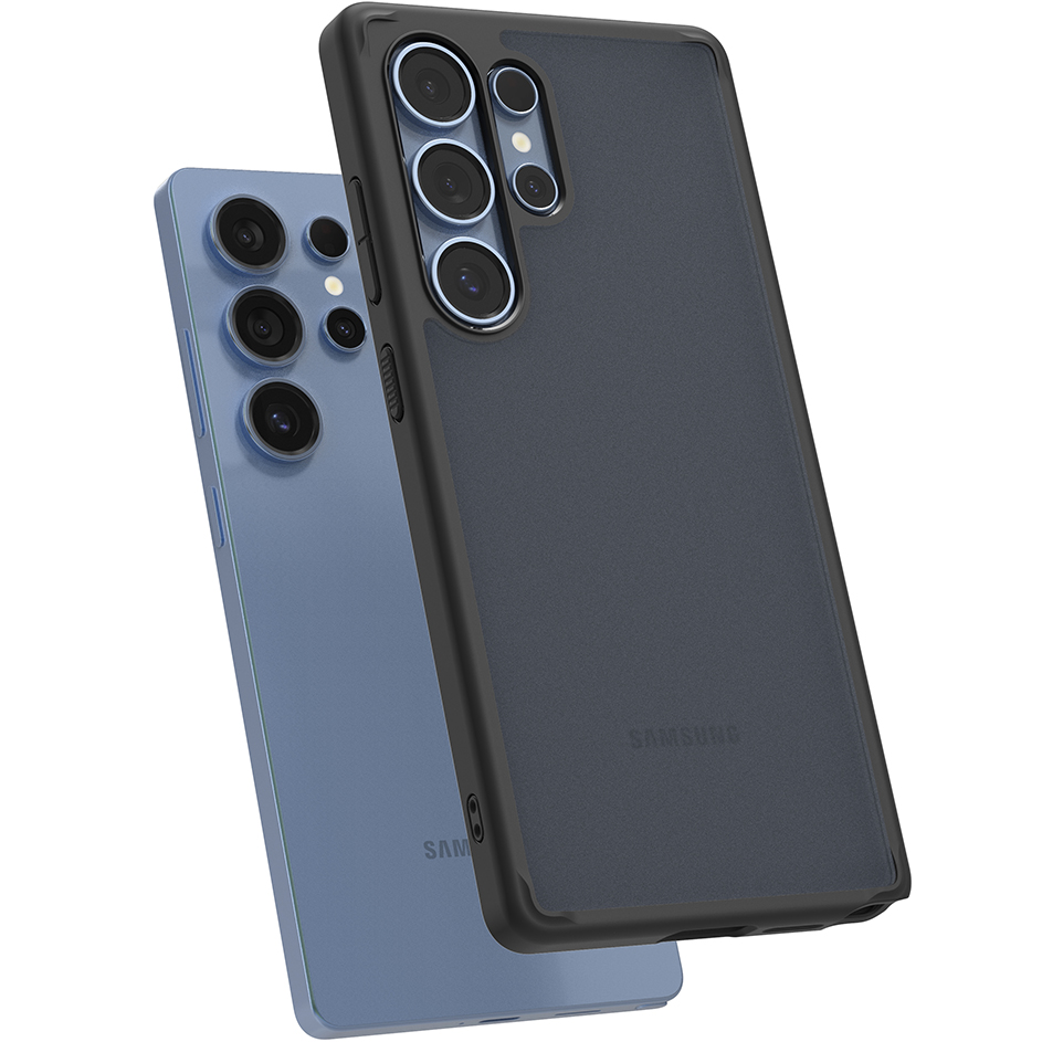 Etui Spigen Ultra Hybrid do Samsung Galaxy S25 Ultra, półprzezroczysto-czarne