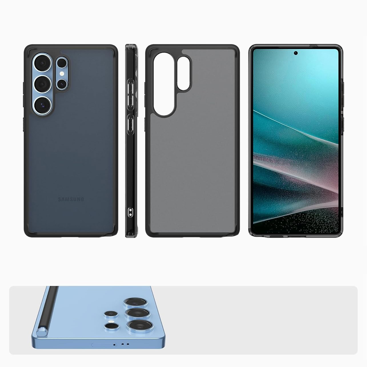 Etui Spigen Ultra Hybrid do Samsung Galaxy S25 Ultra, półprzezroczysto-czarne