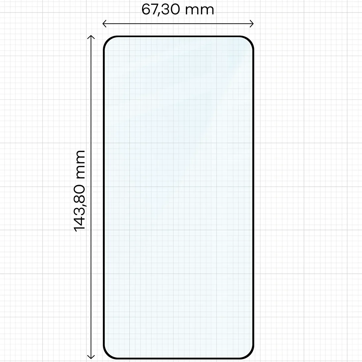 Wymiary szkła na miarce dla Samsung Galaxy S25 / Samsung Galaxy S24