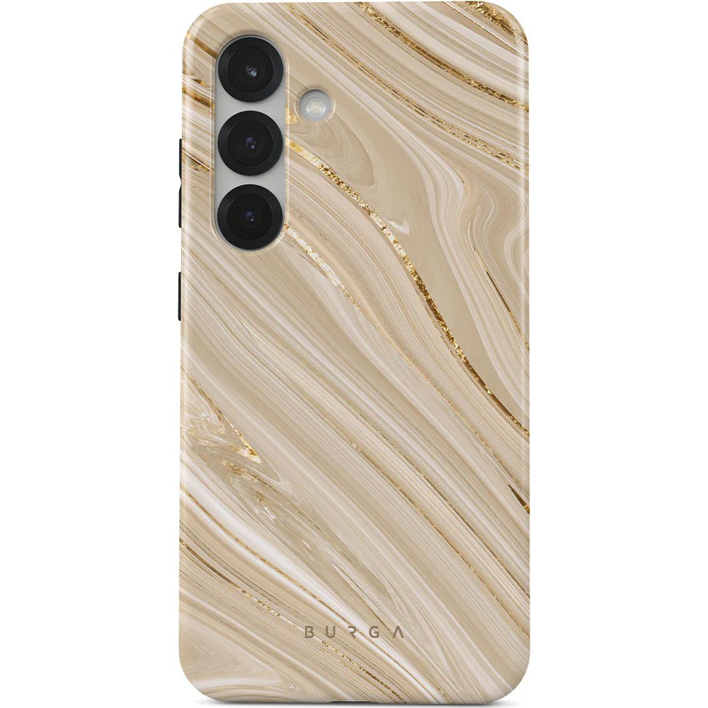 Etui Burga Full Glam Tough do Samsung Galaxy S25, beżowe wzorzyste