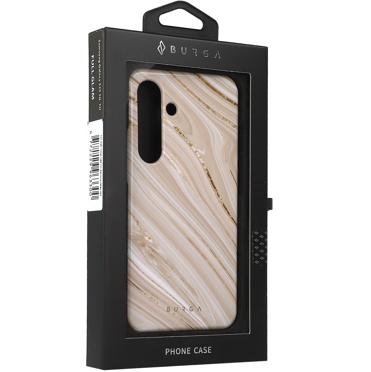 Etui Burga Full Glam Tough do Samsung Galaxy S25, beżowe wzorzyste