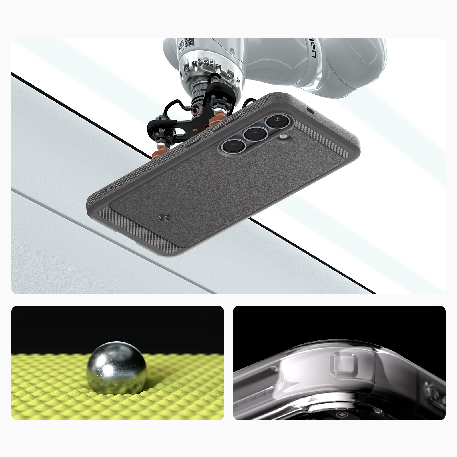 Etui Spigen Rugged Armor Mag z MagSafe do Samsung Galaxy S25, szare