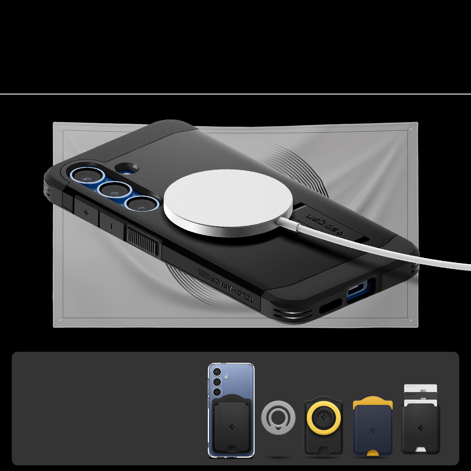 Etui Spigen Tough Armor Mag MagSafe do Samsung Galaxy S25, czarne