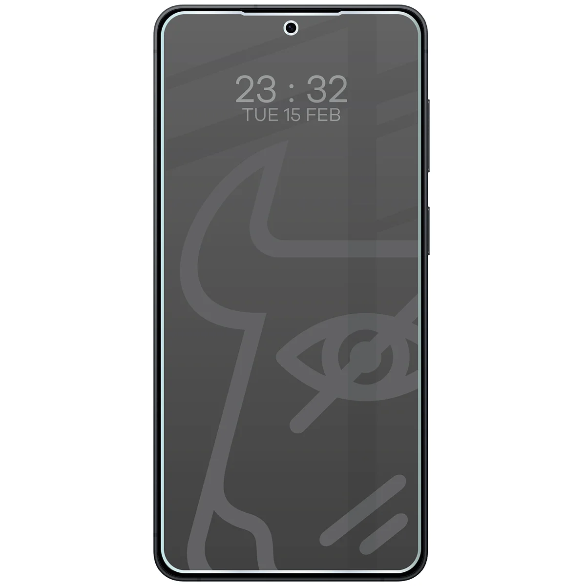 Wizualizacja szkła Hybrid Shadow nałożonego na telefon Samsung Galaxy S26 Plus