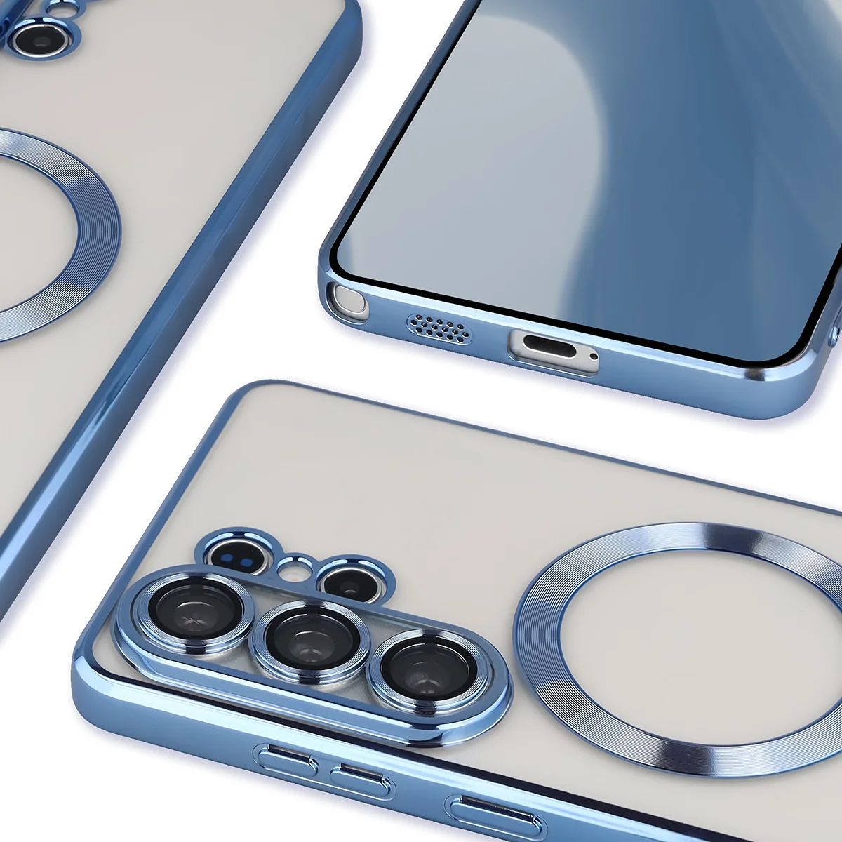 Metaliczna ramka, podniesione krawędzie i zintegrowane osłony w etui Bizon Case GuardO do Samsung Galaxy S26 Ultra