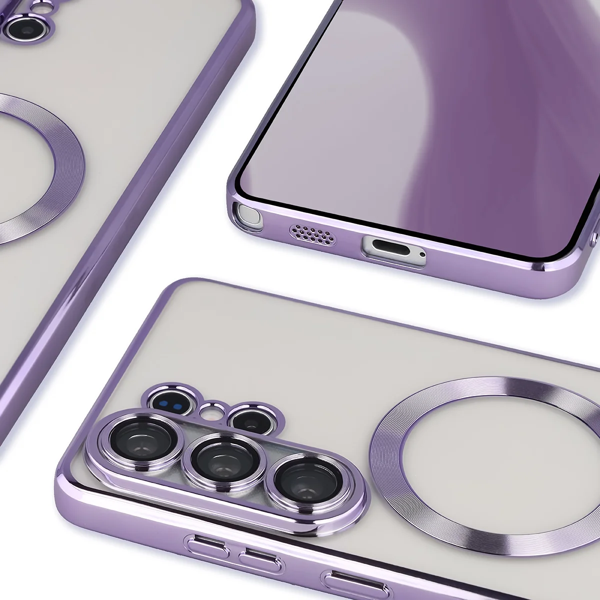 Metaliczna ramka, podniesione krawędzie i zintegrowane osłony w etui Bizon Case GuardO do Samsung Galaxy S26 Ultra