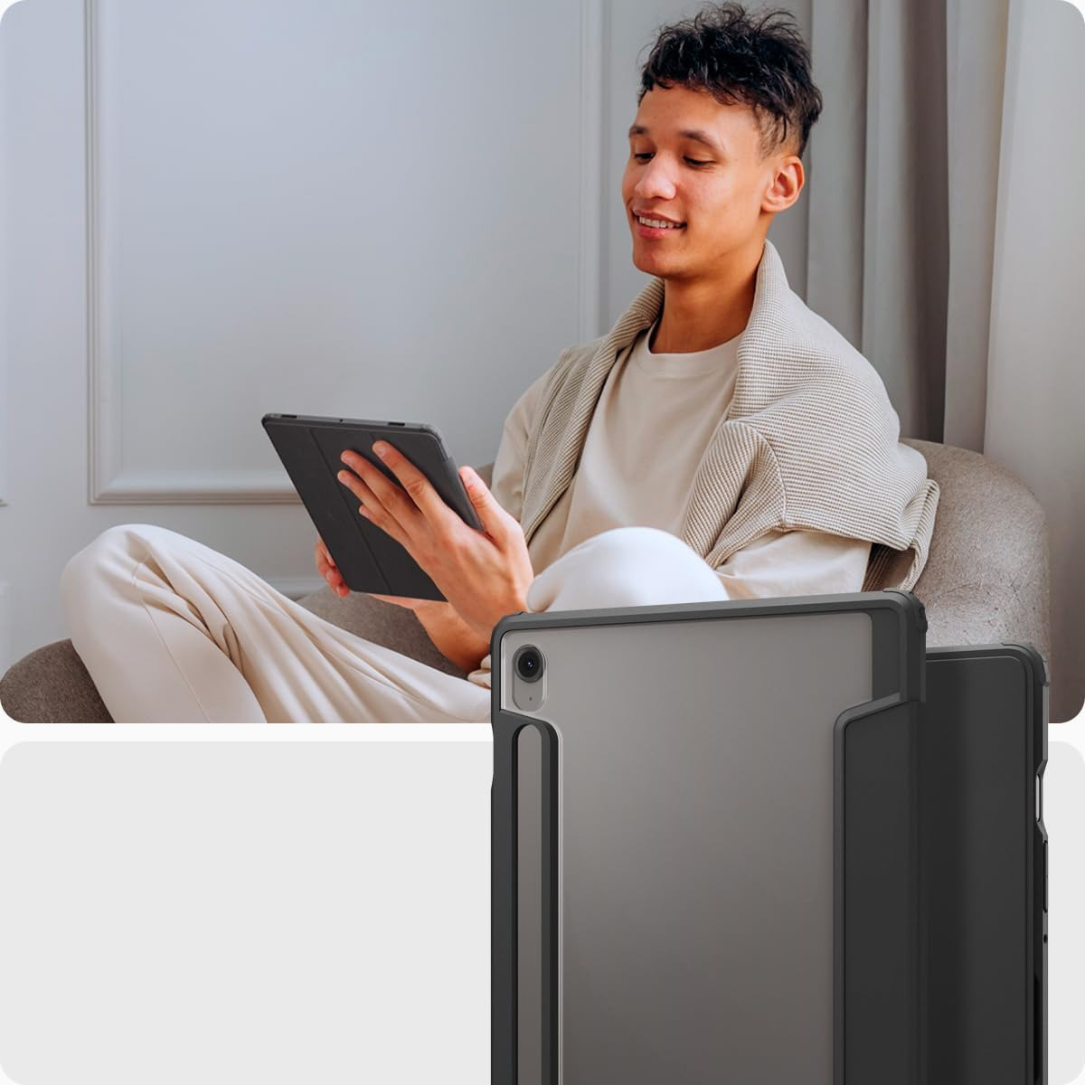 Etui Spigen Ultra Hybrid Pro do Galaxy Tab S10 FE, czarno-przezroczyste