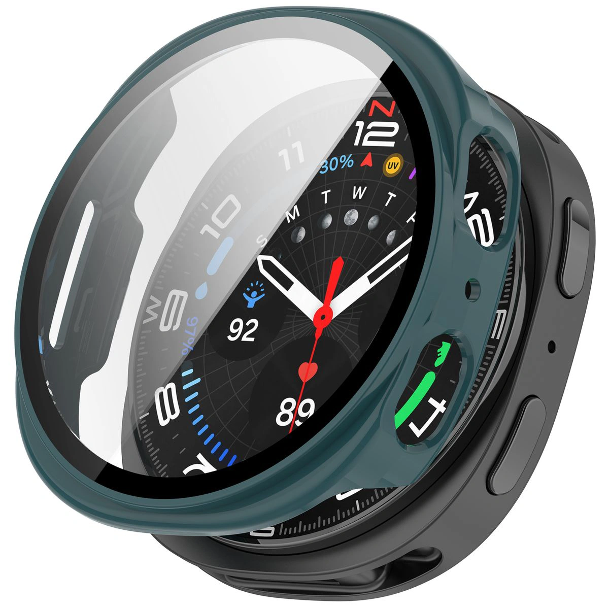 Wizualizacja nakładania etui Bizon Case Watch Adamo do Galaxy 9 / 8 40 mm