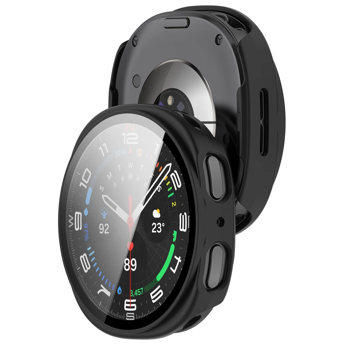 Etui z wbudowanym szkłem Bizon Case Watch Adamo do Galaxy Watch 9 / 8 40 mm