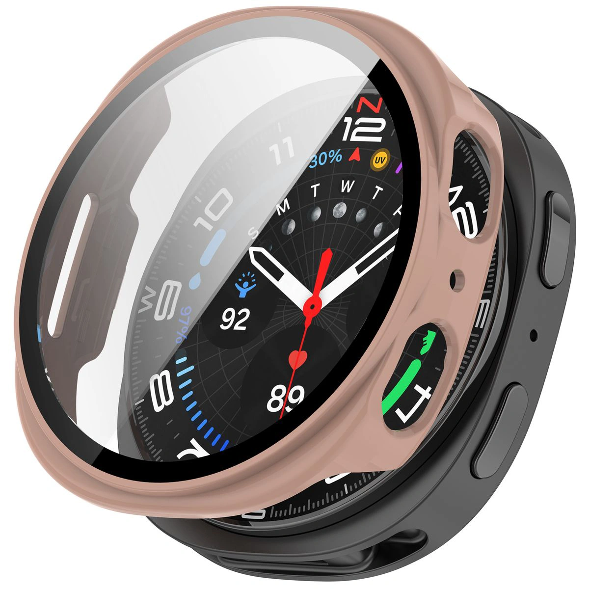 Wizualizacja nakładania etui Bizon Case Watch Adamo do Galaxy 9 / 8 40 mm
