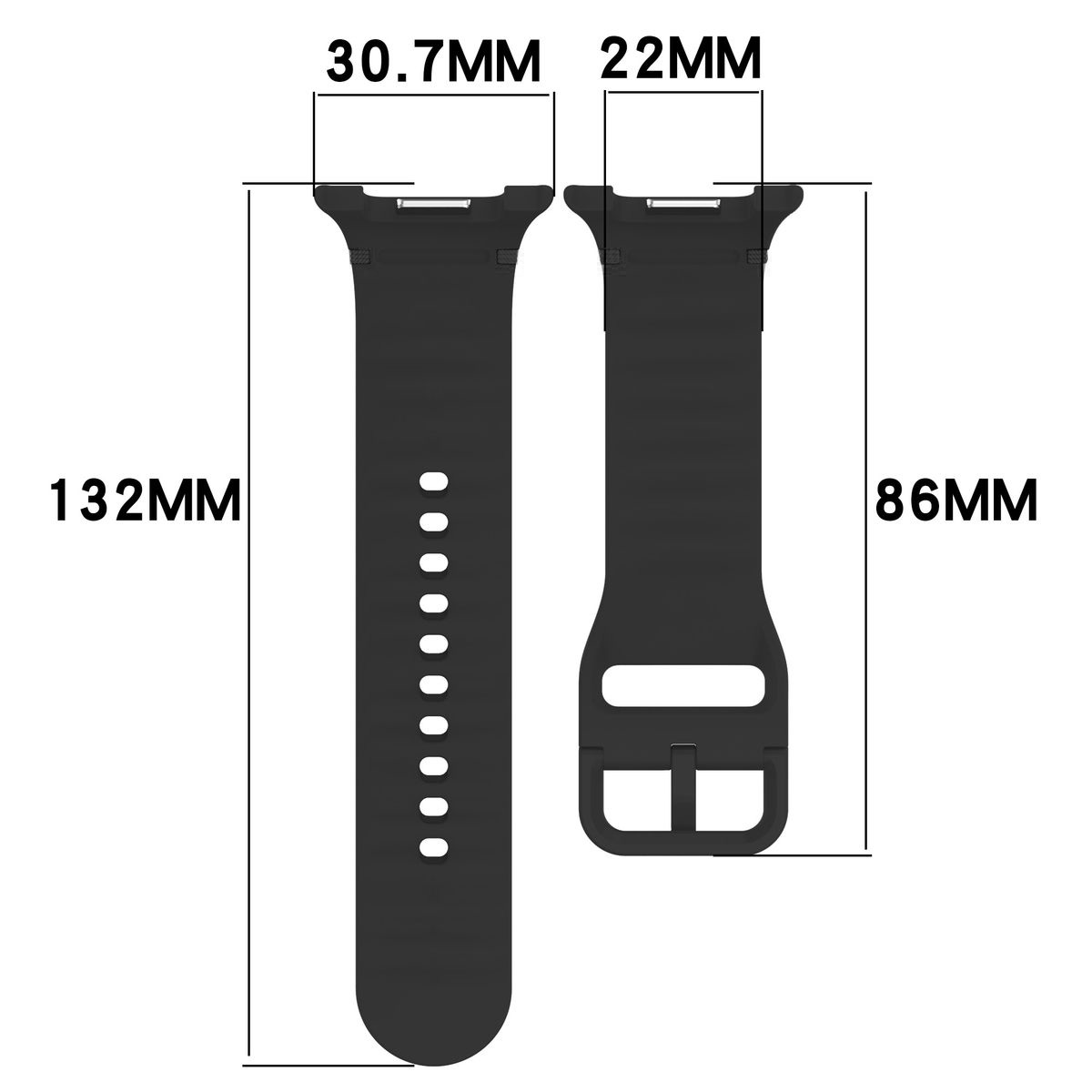 Grafika poglądowa ukazująca sposób mierzenia paska do Galaxy Watch 9 40 mm/44 mm/8 40 mm/44 mm/8 Classic 46 mm