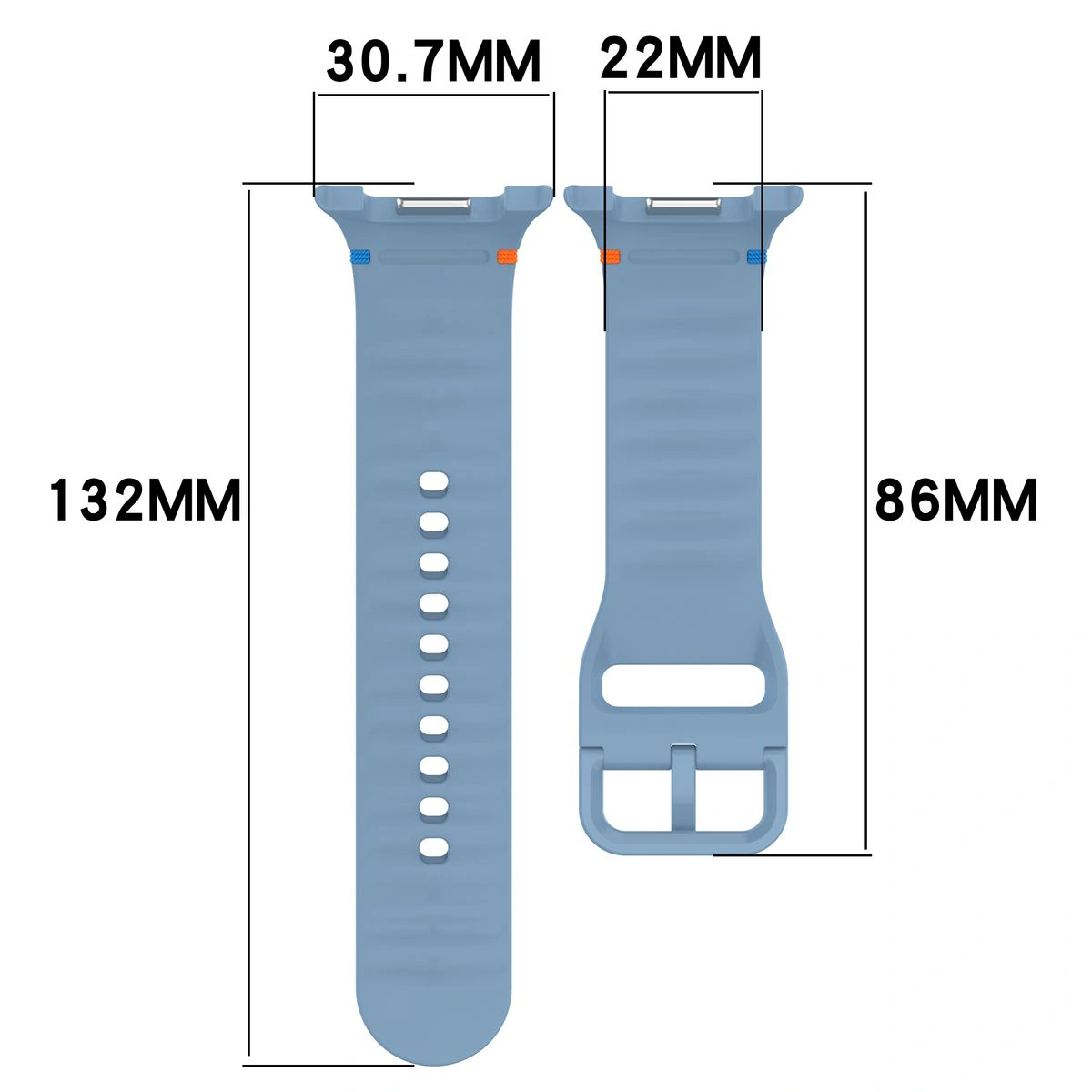 Grafika poglądowa ukazująca sposób mierzenia paska do Galaxy Watch 9 40 mm/44 mm/8 40 mm/44 mm/8 Classic 46 mm