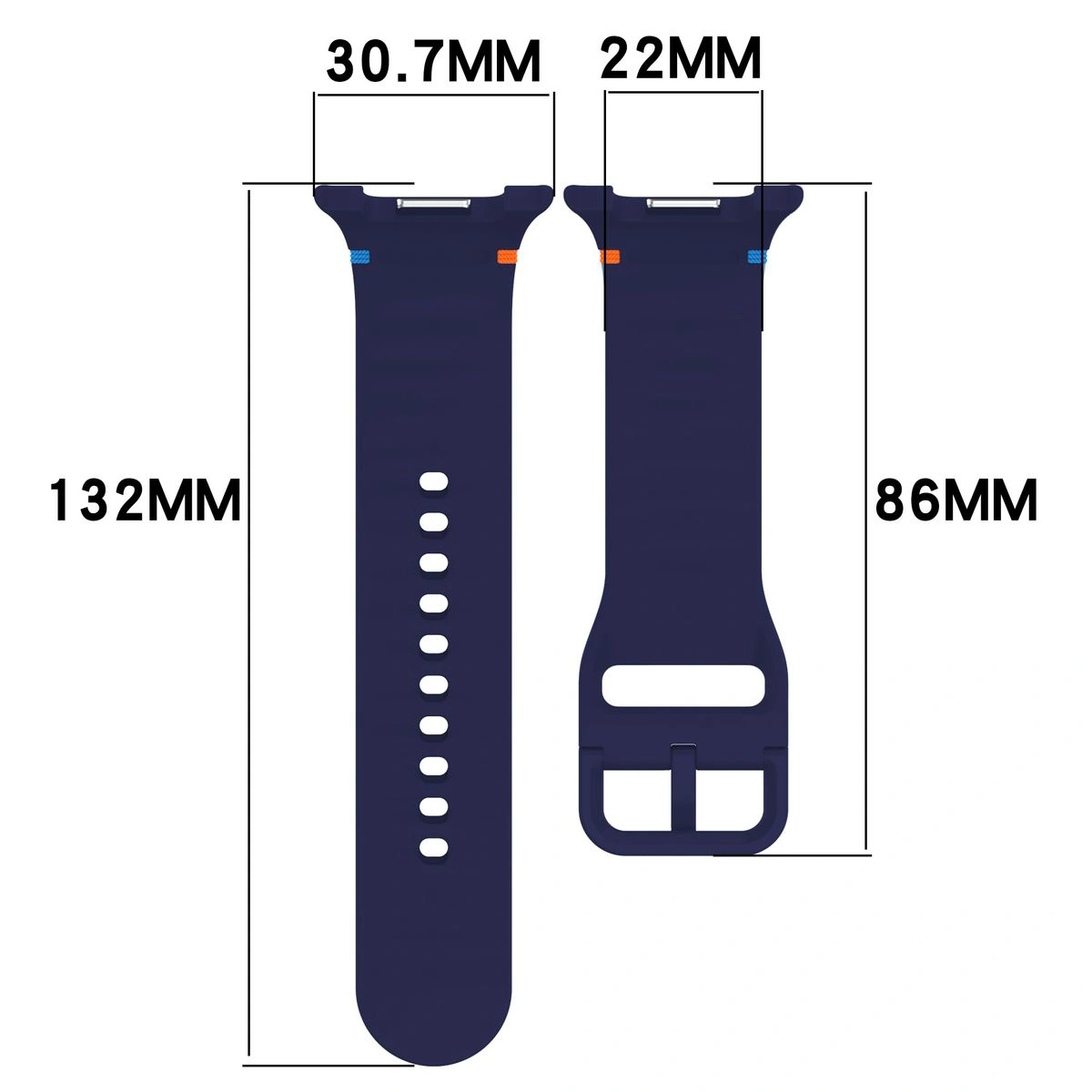 Grafika poglądowa ukazująca sposób mierzenia paska do Galaxy Watch 9 40 mm/44 mm/8 40 mm/44 mm/8 Classic 46 mm