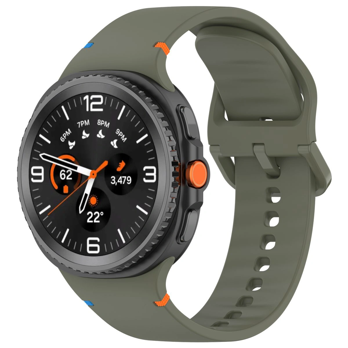 Silikonowy pasek Bizon Strap Watch Silicone G do Galaxy Watch 9 40 mm/44 mm/8 40 mm/44 mm/8 Classic 46 mm, czarny