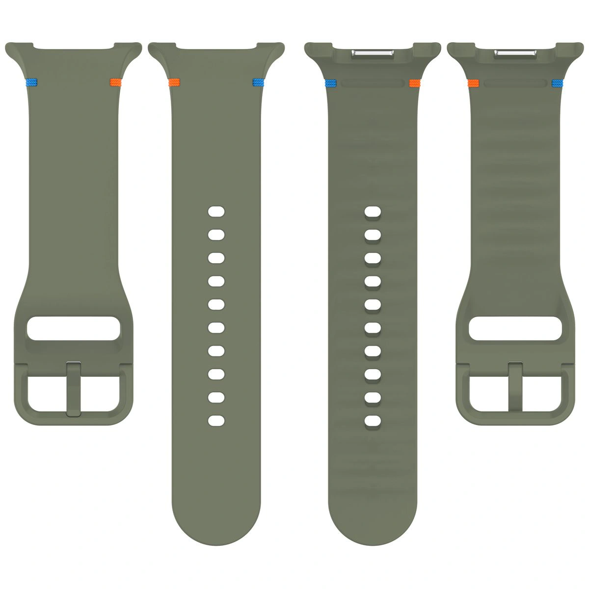 Silikonowy pasek Bizon Strap Watch Silicone G ukazany od tyłu do Galaxy Watch 9 40 mm/44 mm/8 40 mm/44 mm/8 Classic 46 mm