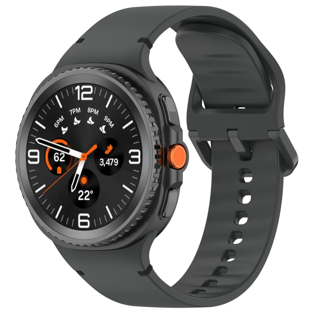 Silikonowy pasek Bizon Strap Watch Silicone G do Galaxy Watch 9 40 mm/44 mm/8 40 mm/44 mm/8 Classic 46 mm, czarny
