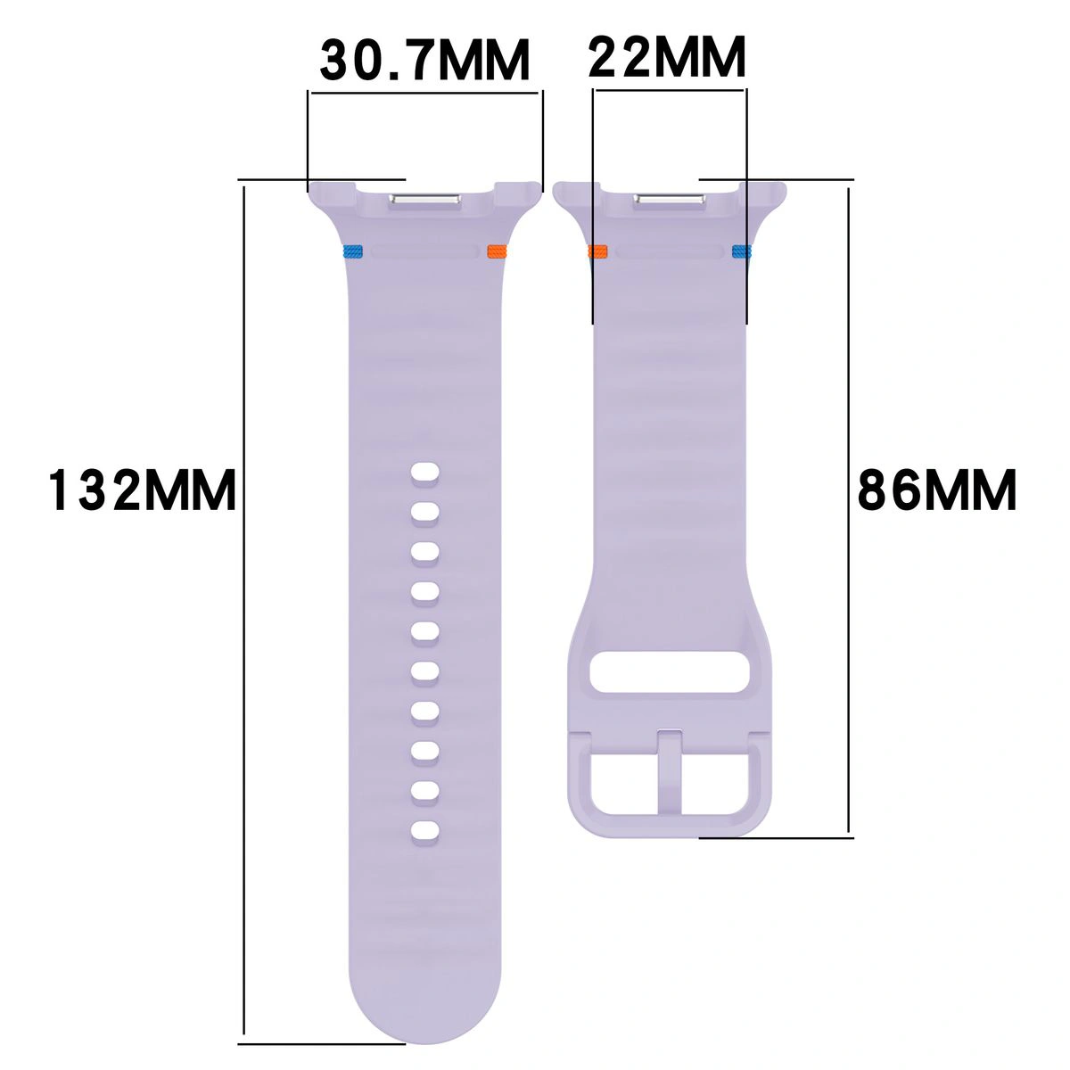 Grafika poglądowa ukazująca sposób mierzenia paska do Galaxy Watch 9 40 mm/44 mm/8 40 mm/44 mm/8 Classic 46 mm