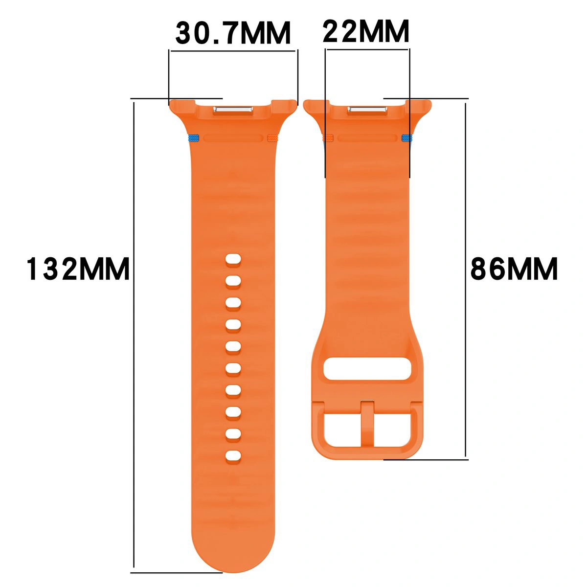 Grafika poglądowa ukazująca sposób mierzenia paska do Galaxy Watch 9 40 mm/44 mm/8 40 mm/44 mm/8 Classic 46 mm