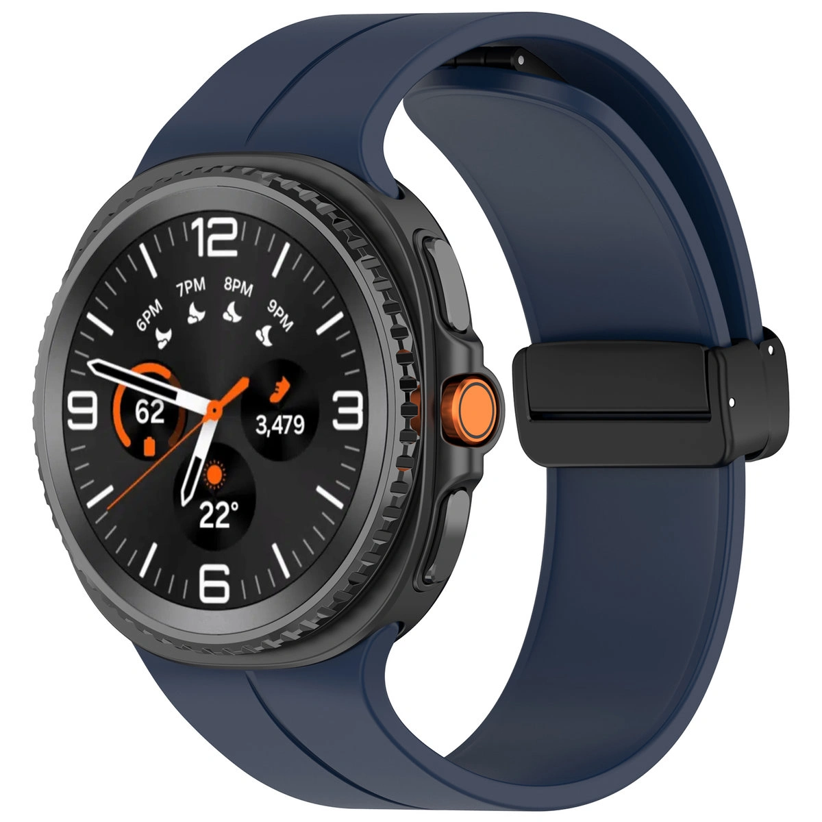 Silikonowy pasek Bizon Strap Watch Silicone L do Galaxy Watch 9 40 mm / 44 mm / 8 40 mm / 44 mm / 8 Classic 46 mm, granatowy