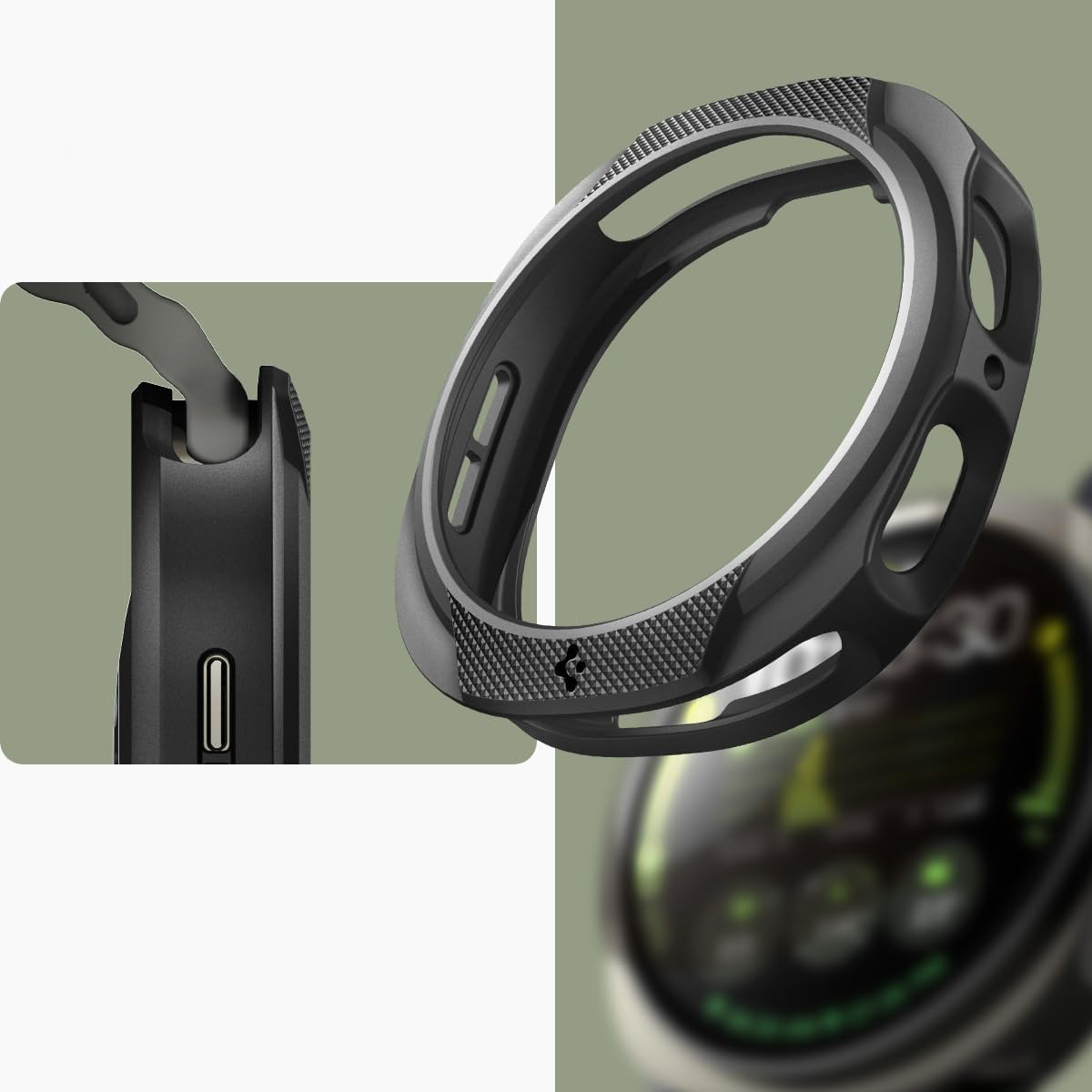 Etui Spigen Liquid Air do Galaxy Watch 8 40 mm, czarne