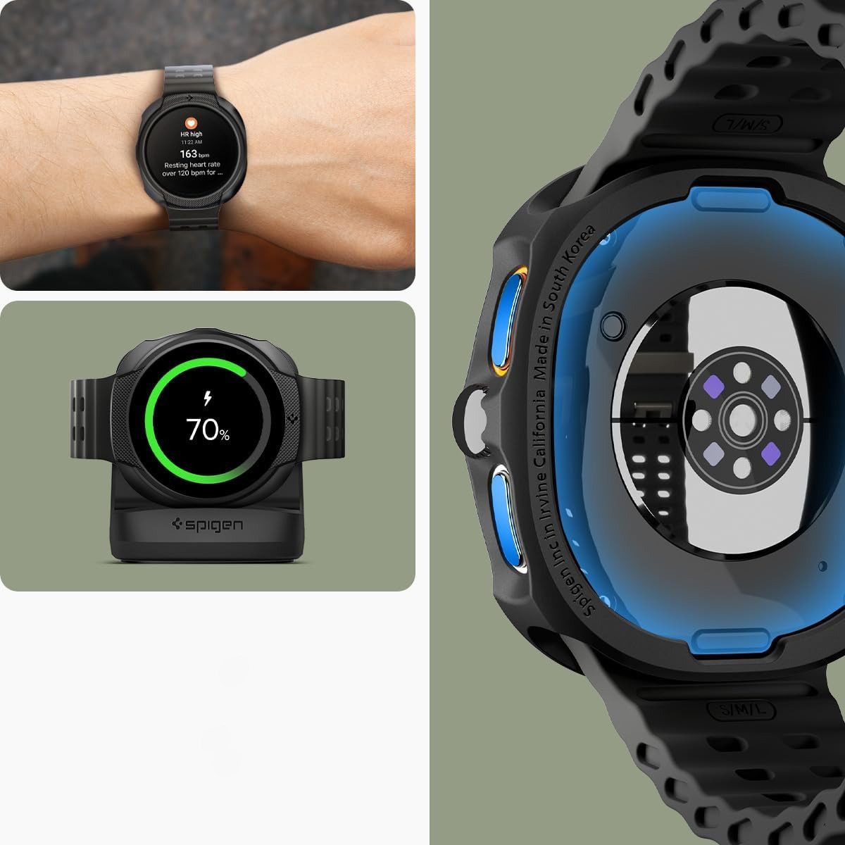 Etui Spigen Liquid Air do Galaxy Watch 8 40 mm, czarne