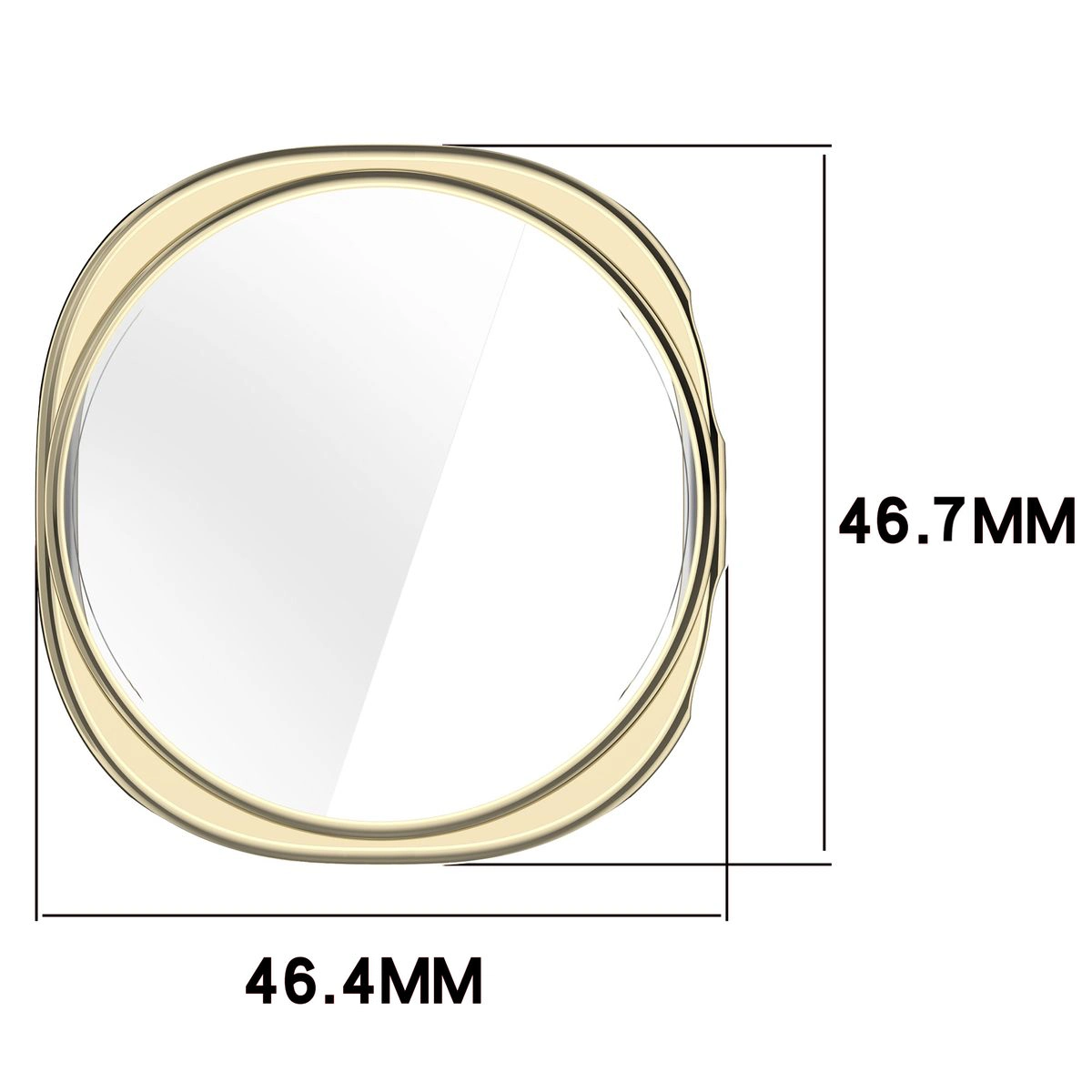 Wymiary obudowy Bizon Case Watch Felipe dlaGalaxy Watch 9 / 8 44 mm
